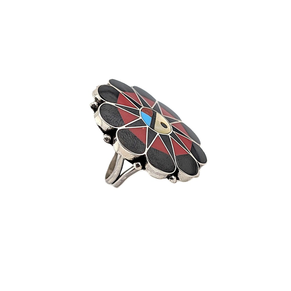 Handmade Zuni Cluster Ring Size 4.25US - Women's Southwest Jewelry Unsigned **